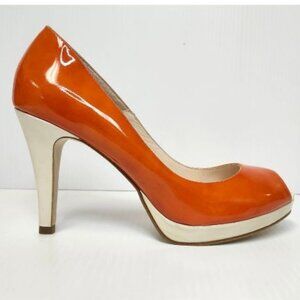 Sacha London Women's Orange Patent Leather High-Heel Size 9